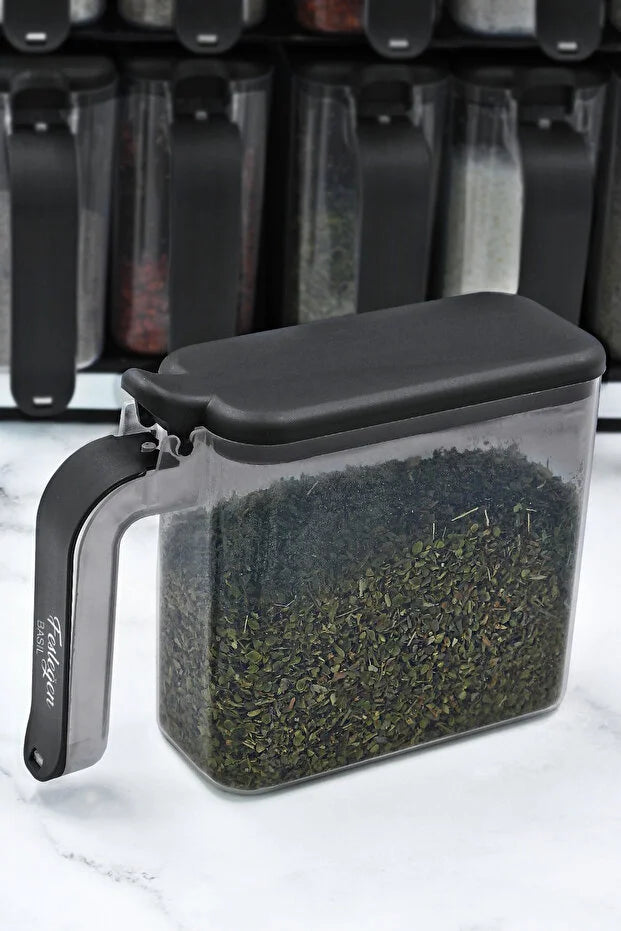 12'li Kendinden Yapışkanlı Kaşıklı Standlı Baharatlık Takımı